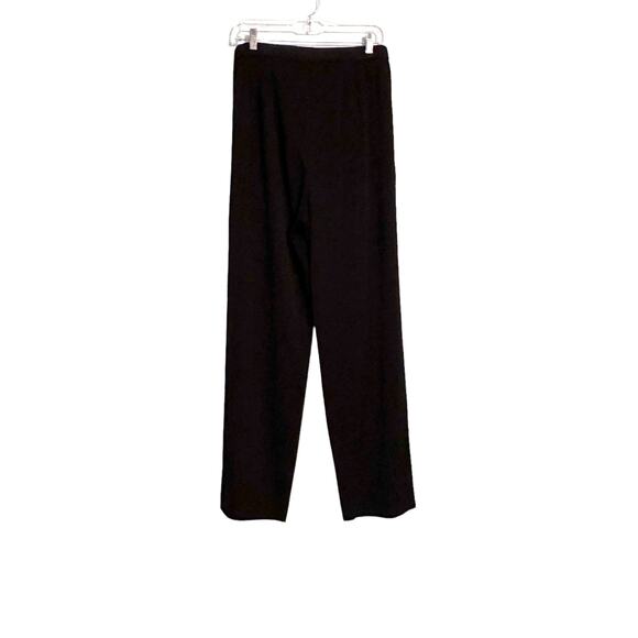 Misook Black Knit Pant Size Large Elastic Waist Sleeves Slightly Sheer - Picture 1 of 5